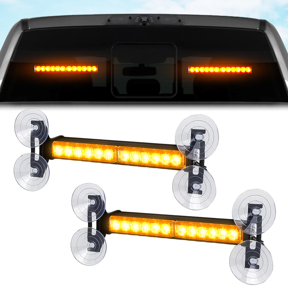 Interior Rear Window 2-PC LED Strobe/Flashing Light Bars - Suction Cup Installation A/C Adapter Plug & Play with 20 Lighting Function - Multiple Colors - Image 13