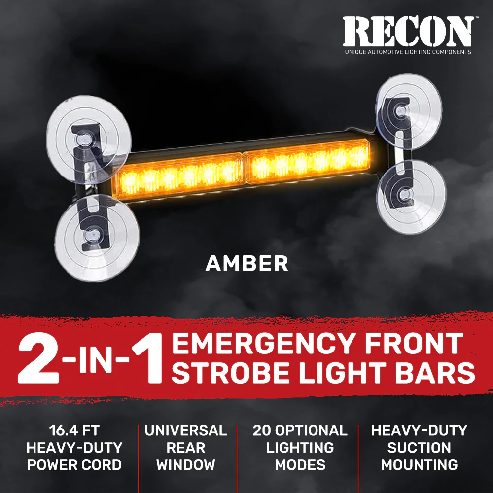 Interior Rear Window 2-PC LED Strobe/Flashing Light Bars - Suction Cup Installation A/C Adapter Plug & Play with 20 Lighting Function - Multiple Colors - Image 15