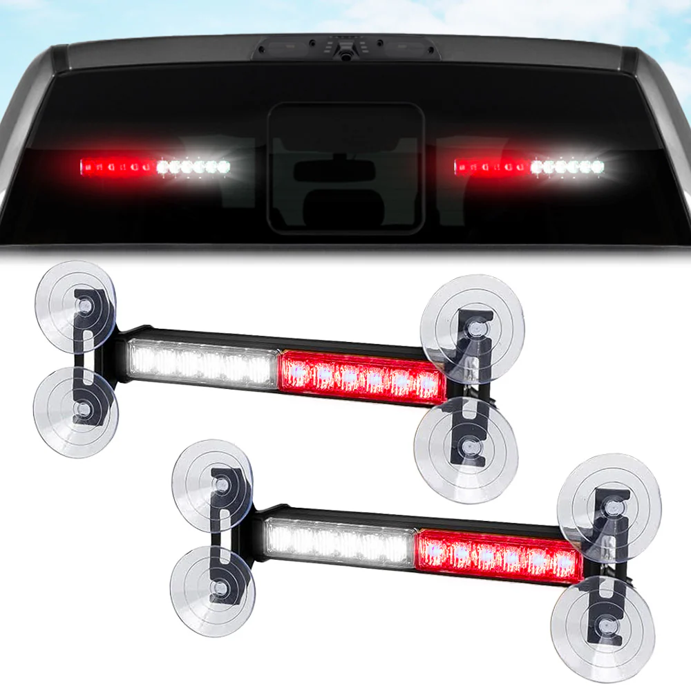 Interior Rear Window 2-PC LED Strobe/Flashing Light Bars - Suction Cup Installation A/C Adapter Plug & Play with 20 Lighting Function - Multiple Colors - Image 19