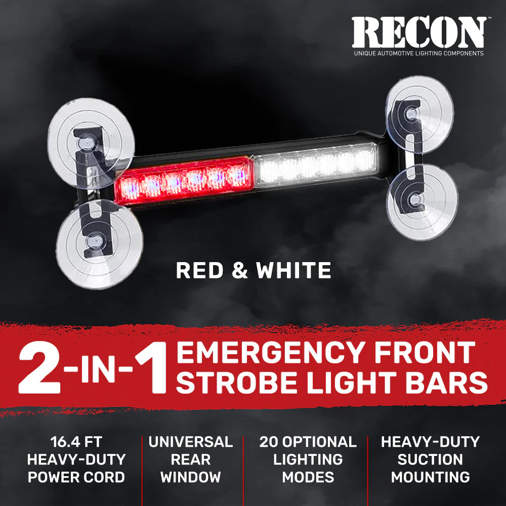 Interior Rear Window 2-PC LED Strobe/Flashing Light Bars - Suction Cup Installation A/C Adapter Plug & Play with 20 Lighting Function - Multiple Colors - Image 22