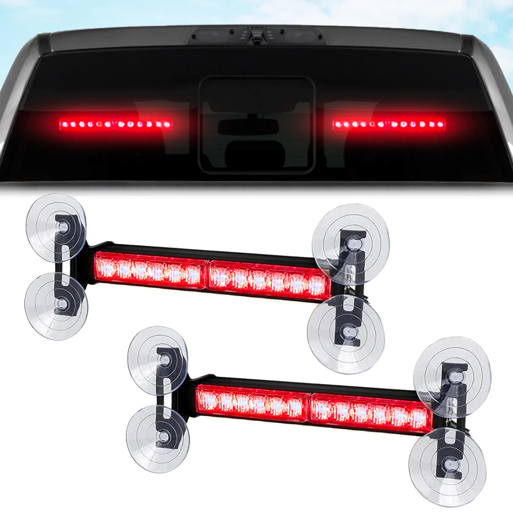 Interior Rear Window 2-PC LED Strobe/Flashing Light Bars - Suction Cup Installation A/C Adapter Plug & Play with 20 Lighting Function - Multiple Colors - Image 27