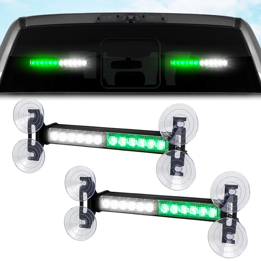 Interior Rear Window 2-PC LED Strobe/Flashing Light Bars - Suction Cup Installation A/C Adapter Plug & Play with 20 Lighting Function - Multiple Colors - Image 33