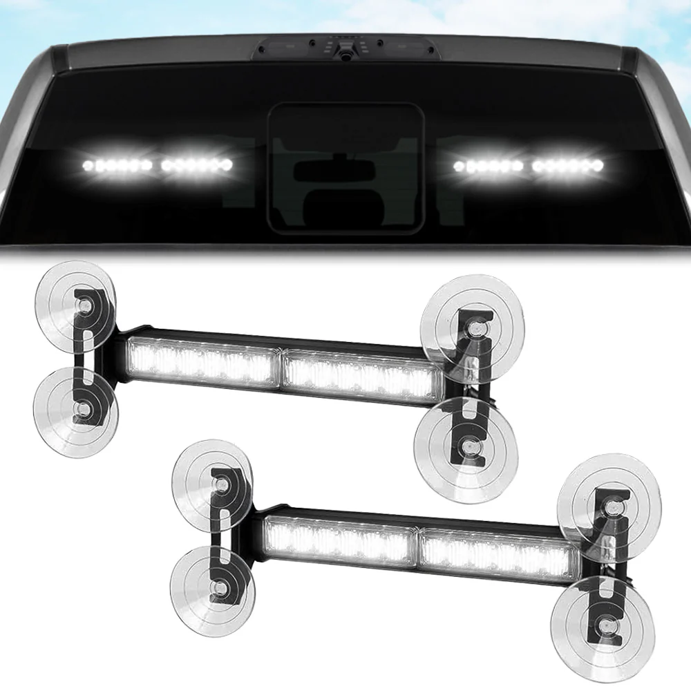 Interior Rear Window 2-PC LED Strobe/Flashing Light Bars - Suction Cup Installation A/C Adapter Plug & Play with 20 Lighting Function - Multiple Colors - Image 40