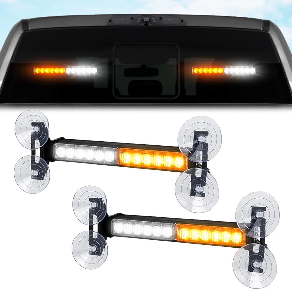 Interior Rear Window 2-PC LED Strobe/Flashing Light Bars - Suction Cup Installation A/C Adapter Plug & Play with 20 Lighting Function - Multiple Colors - Image 8