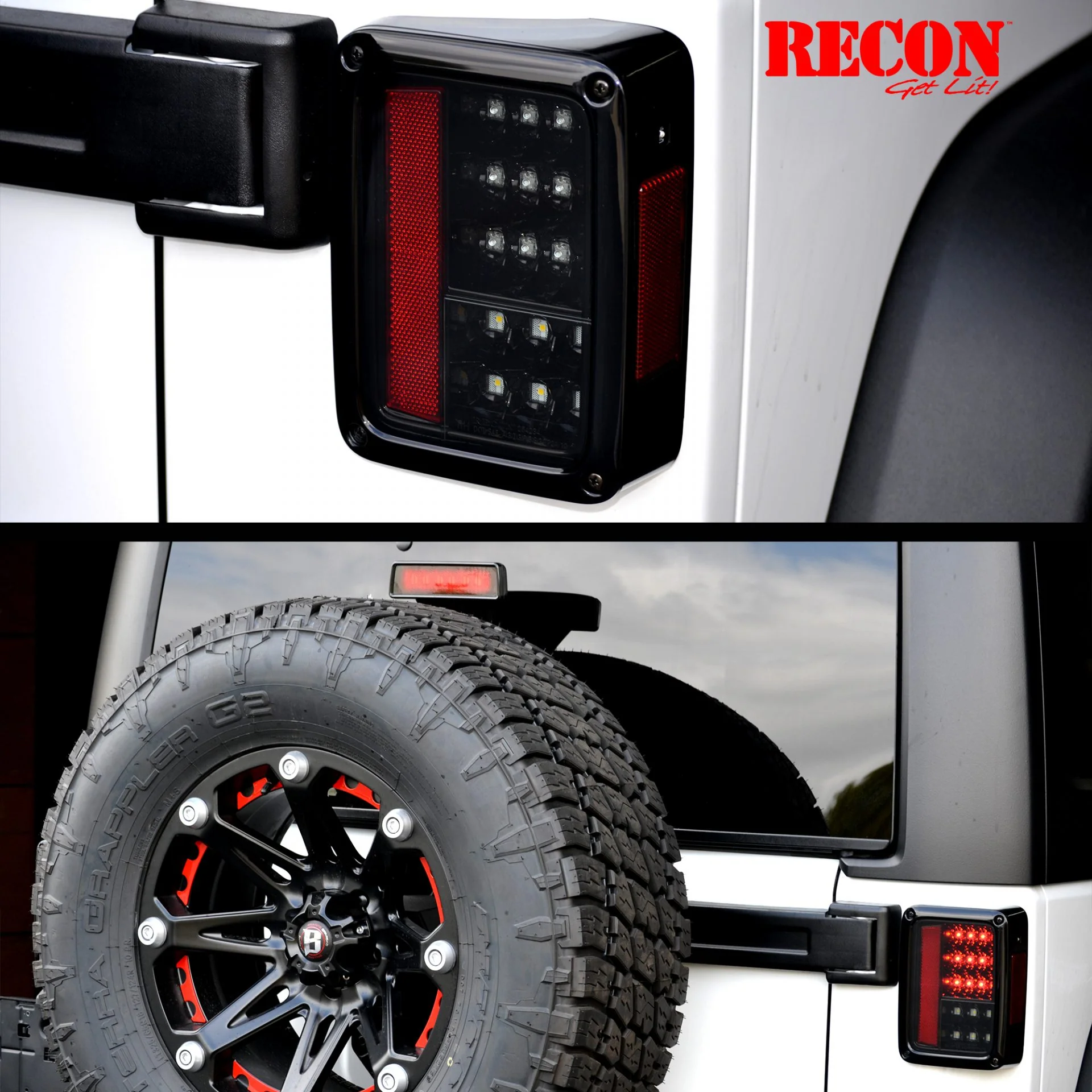Jeep JK Wrangler 07-18 RED LED 3rd Brake Light - Smoked Lens - Image 3