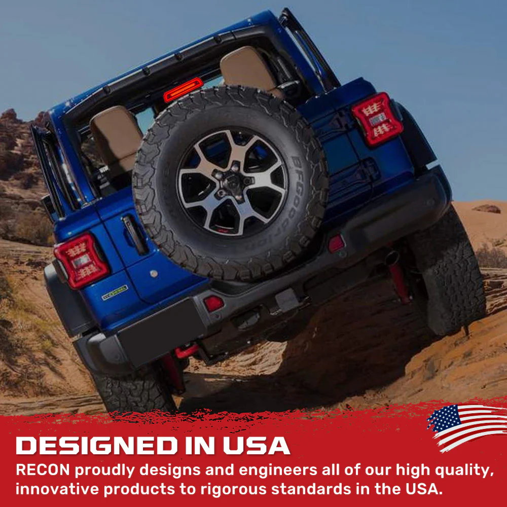 Jeep Wrangler JL 18-25 Ultra High Power Red OLED 3rd Brake Light Kit - Smoked & Clear Lens - Image 12
