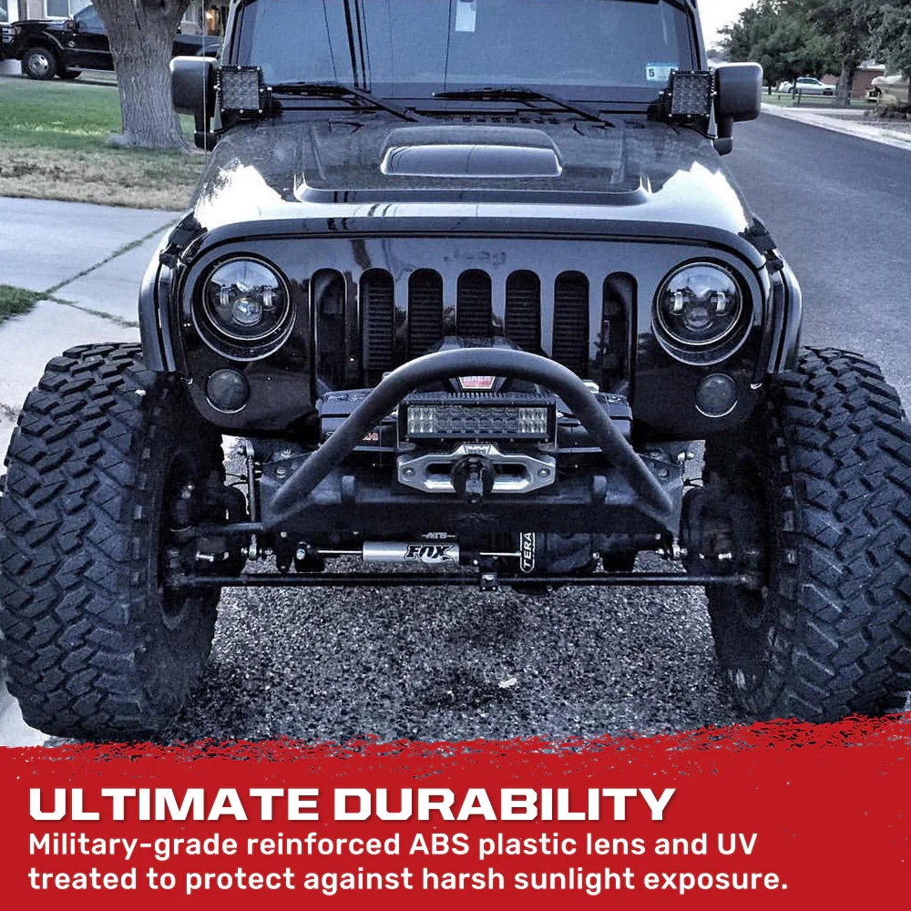 Jeep Wrangler JK 07-18 Ultra Bright Front Round DRL & Turn Signal LED Lights - Multiple Options - Image 4