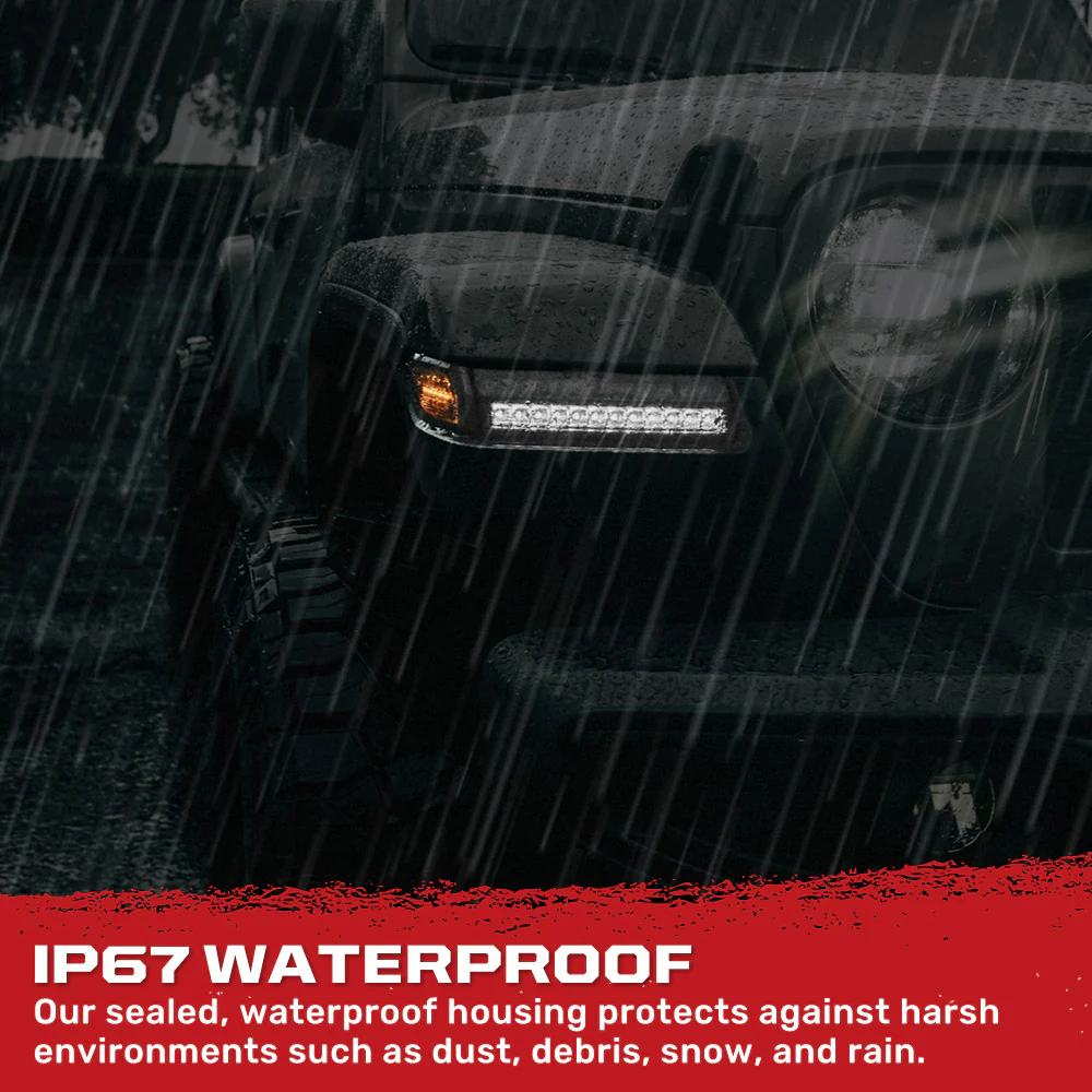 Jeep Wrangler JL 18-25 Ultra Bright White DRL OLED Amber Scanning Switchback Turn Signals Fender Lights (Replaces OEM Halogen) - Multiple Lens - Image 26