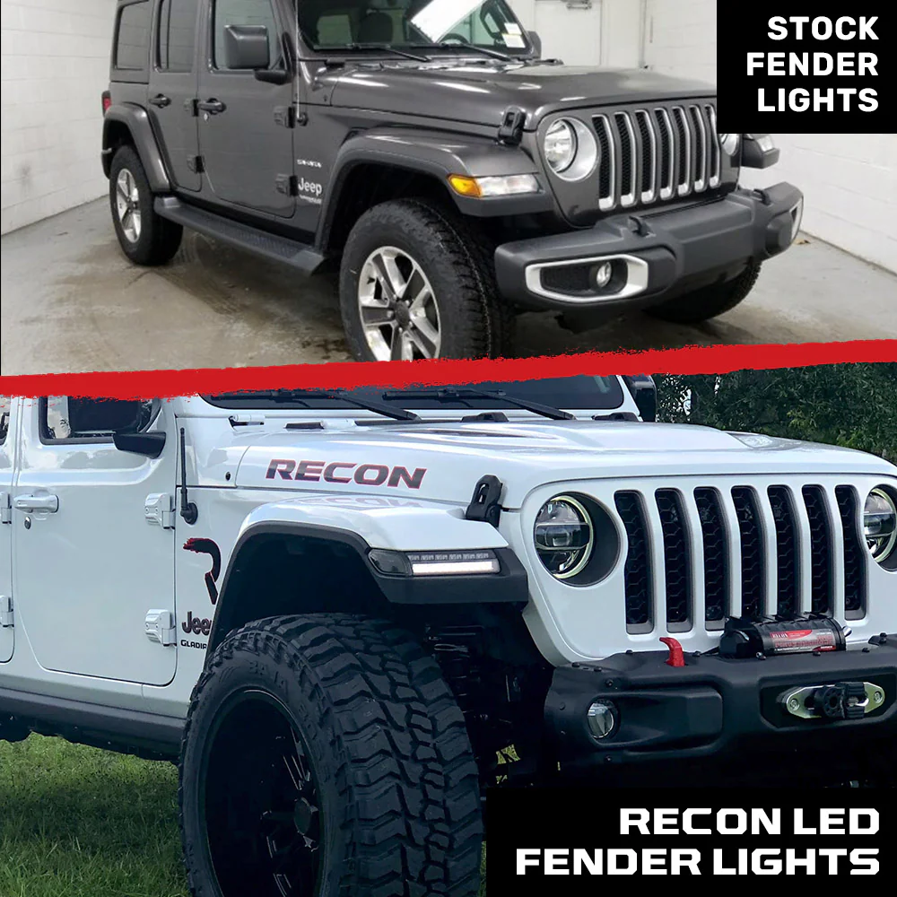 Jeep Wrangler JL 18-25 Ultra Bright White DRL OLED Amber Scanning Switchback Turn Signals Fender Lights (Replaces OEM Halogen) - Multiple Lens - Image 28