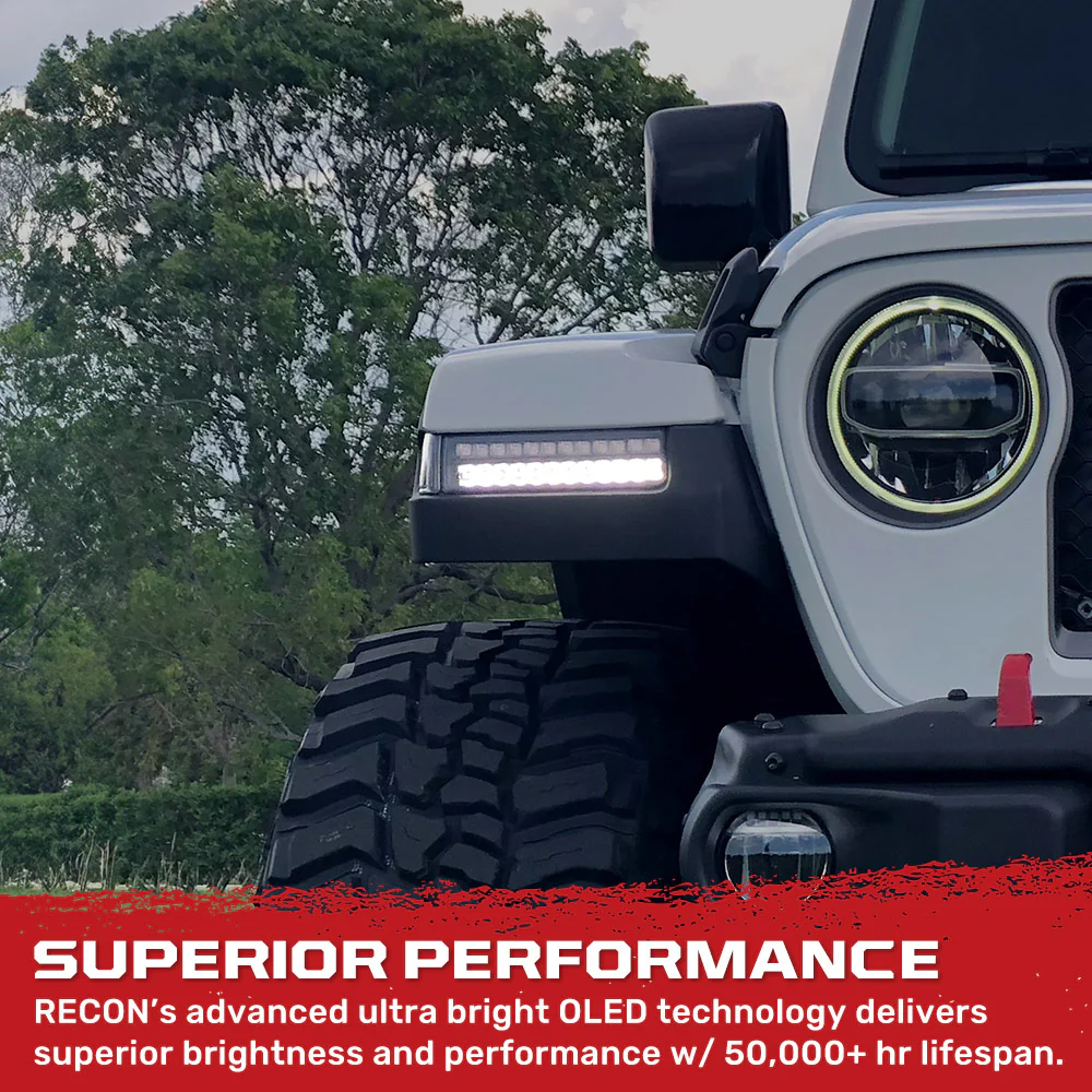 Jeep Wrangler JL 18-25 Ultra Bright White DRL OLED Amber Scanning Switchback Turn Signals Fender Lights (Replaces OEM Halogen) - Multiple Lens - Image 32