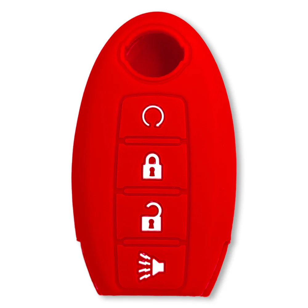 Nissan 16-26 Titan & Frontier 1-Piece 100% Silicone Rubber 3-Button & 4-Button Key Fob Cover - Multiple Colors - Image 77