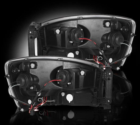 Dodge RAM 1500 06-08 Projector Headlights CCFL Halos & DRL in Smoked/Black - Image 7