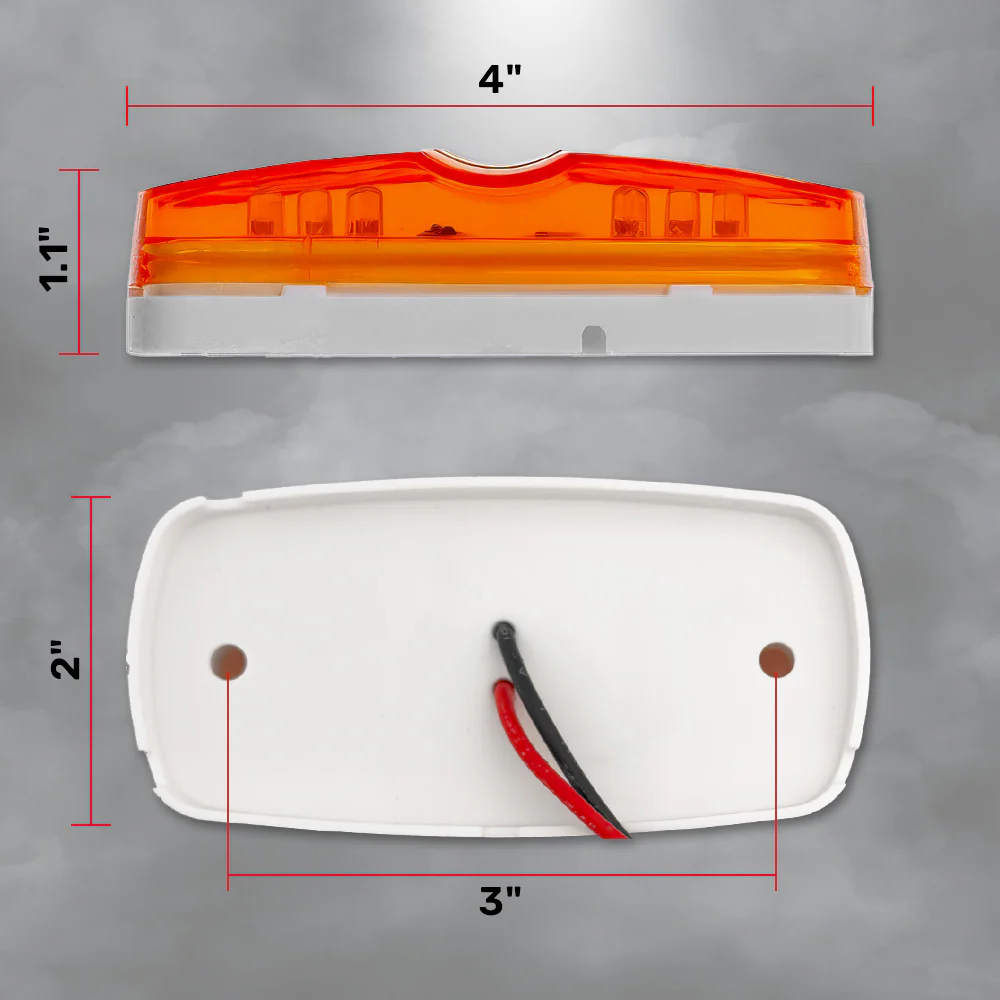 RECON 14-Pc Trailer Clearance Side Marker Running Lights Turn Signals 4" Lights with Ultra Bright 7 Red & 7 Amber LED Lights - Multiple Lens - Image 4