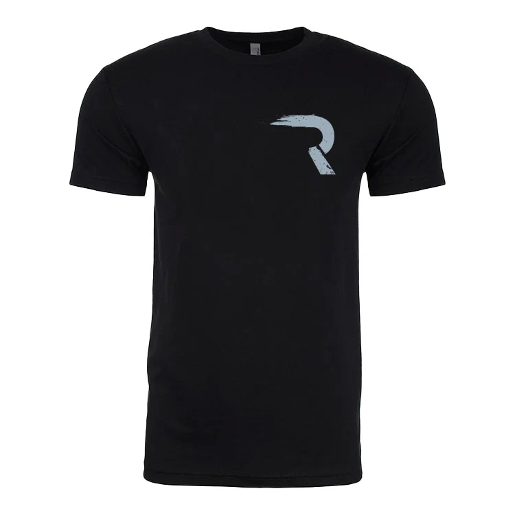 RECON American USA Flag Gray with Logo T-Shirt - Black - Image 2