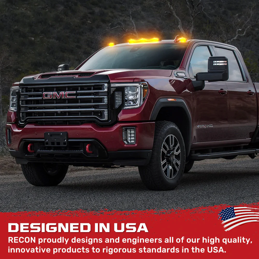 RECON - GMC & Chevy 20-25 (4th Gen) Heavy-Duty 3-Pc Cab Roof Light Set 2-Way Front & Rear Facing Ultra High-Power LED (ATTN: For models that DID NOT come with factory cab roof lights) - Multiple Options - Image 67