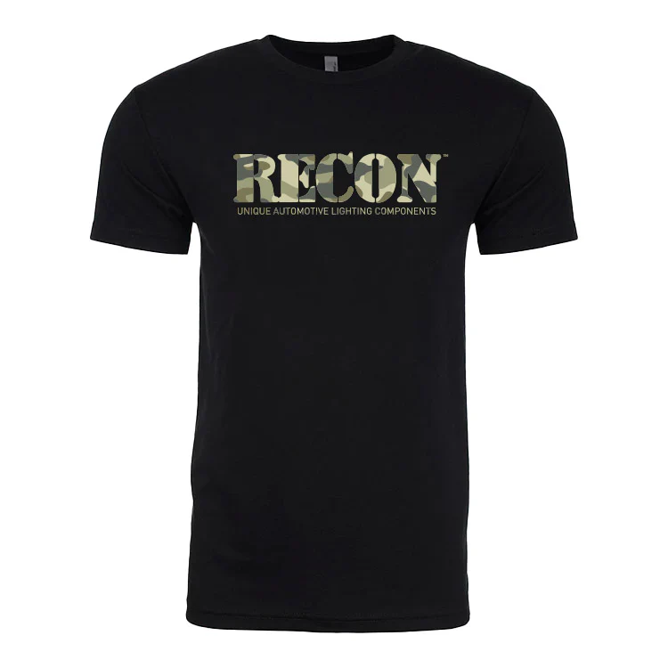 RECON Green Camo Logo T-Shirt - Black
