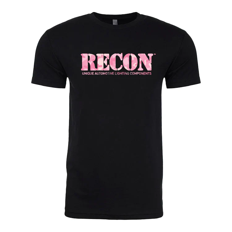 RECON Pink Camo Logo T-Shirt - Black