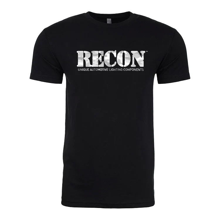 RECON White Camo Logo T-Shirt - Black