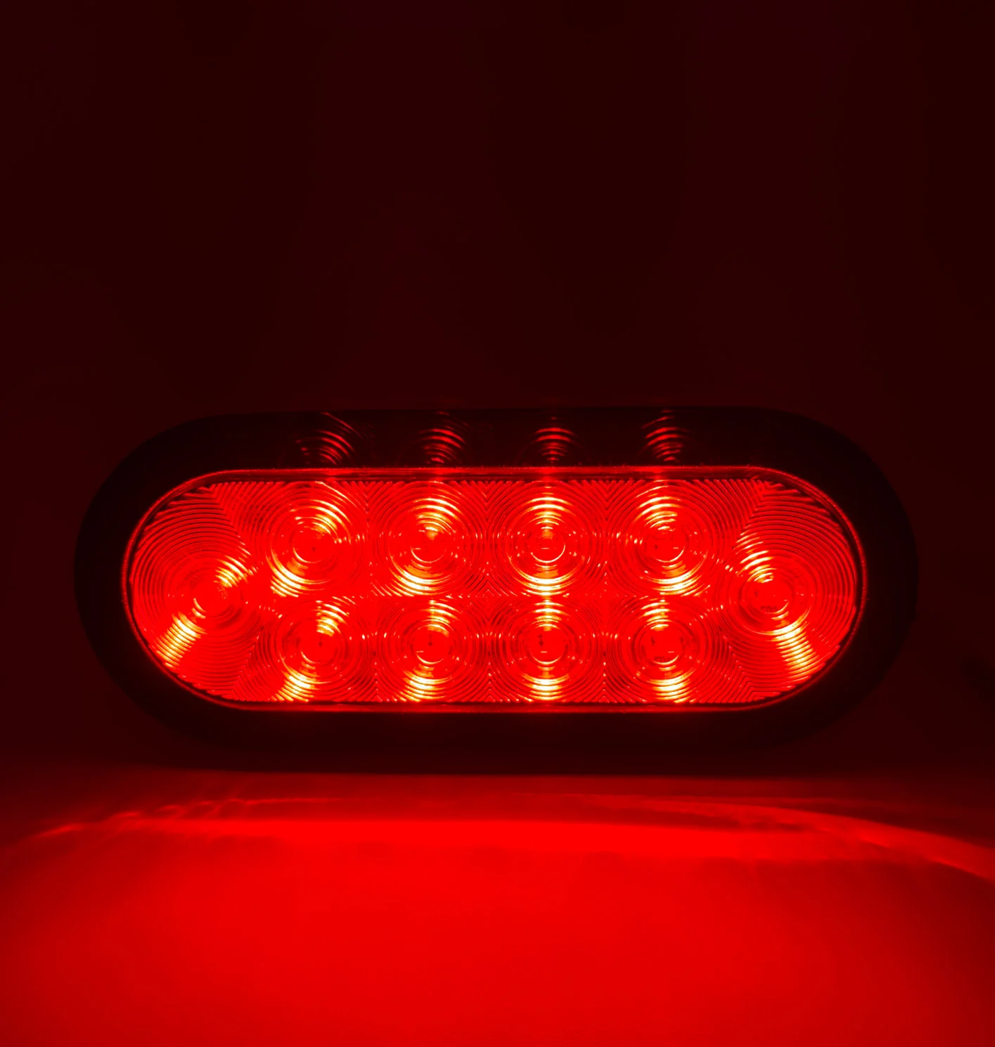 Red Oval 6" Universal 2-Pc LED Cargo Trailer Lights (Red Running Lights, Brake Lights & Turn Signals) 4-Wire Pin System - Image 3