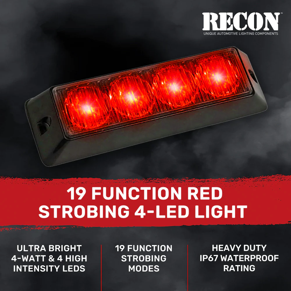 Universal 4-Watt 19 Function 4 LED Emergency Flashing Strobe Light - Multiple Colors - Image 14