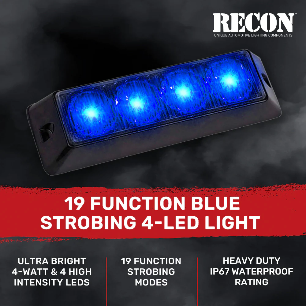 Universal 4-Watt 19 Function 4 LED Emergency Flashing Strobe Light - Multiple Colors - Image 17