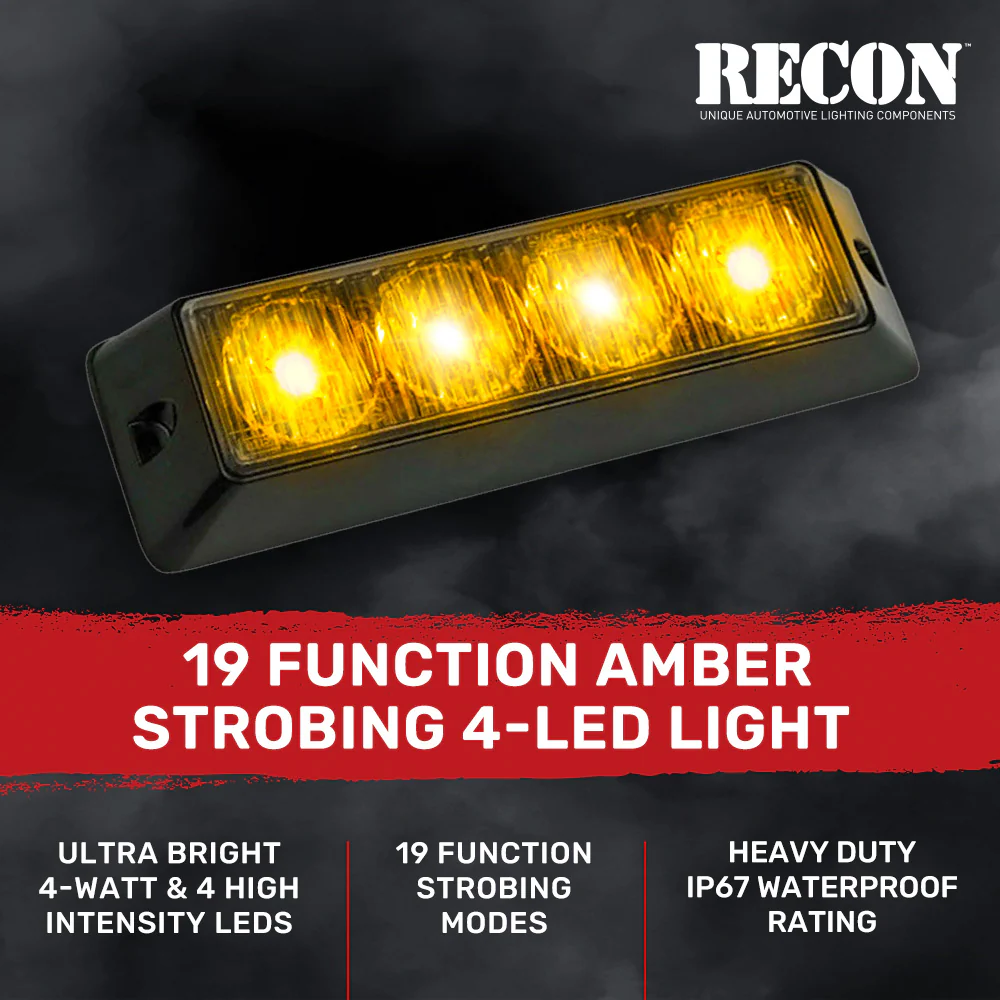 Universal 4-Watt 19 Function 4 LED Emergency Flashing Strobe Light - Multiple Colors - Image 6