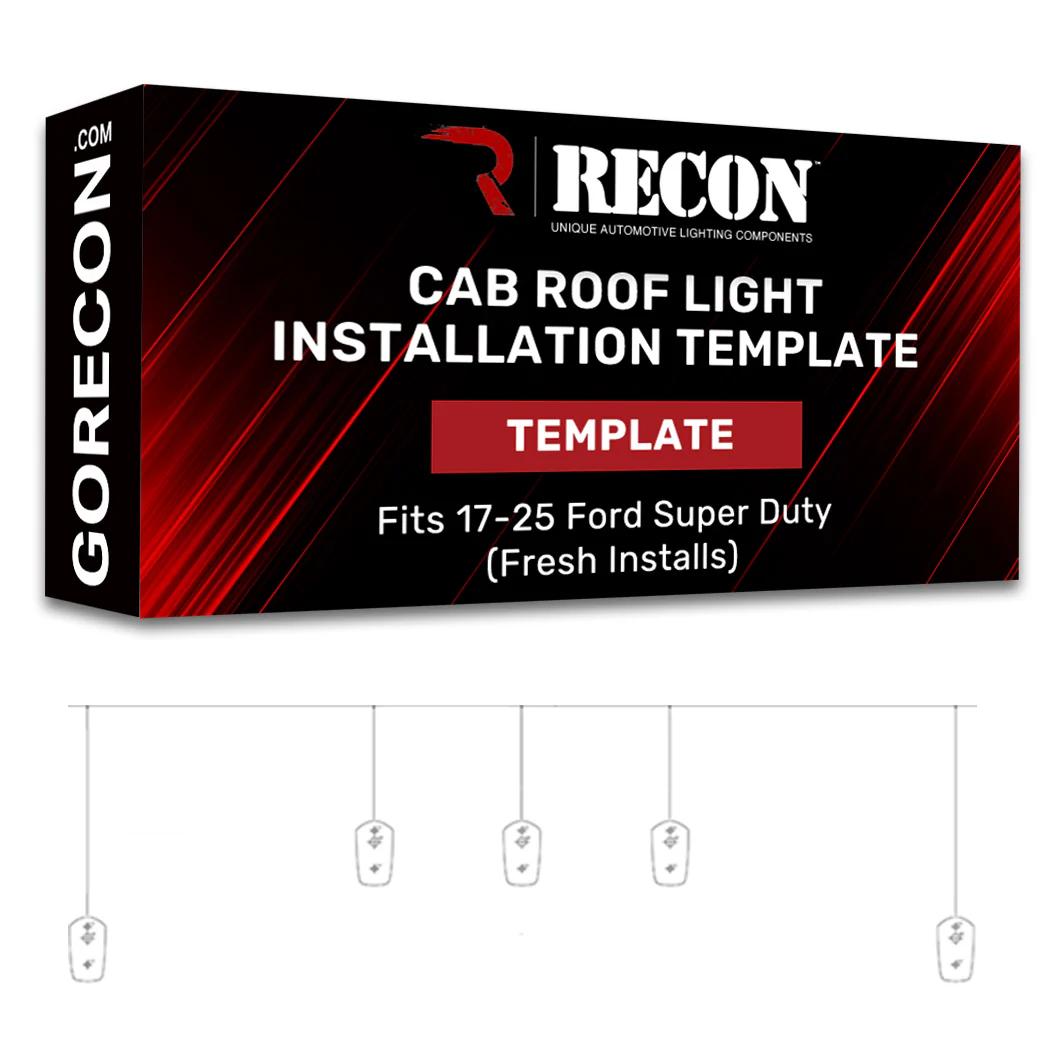 Template for installing Ford Super Duty 17-25 cab roof lights Part # 264342 series - Image 2