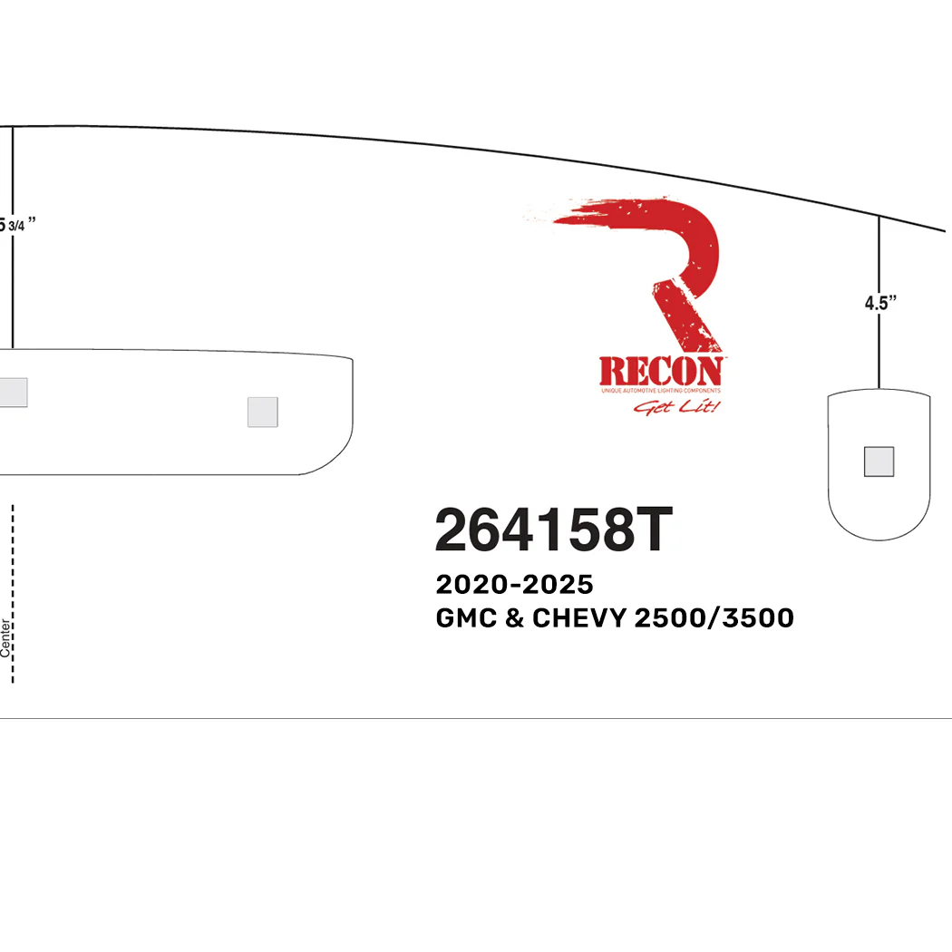 Template For Installing GMC & Chevy Cab Roof Lights Part # 264158X Series (Fresh Installs)