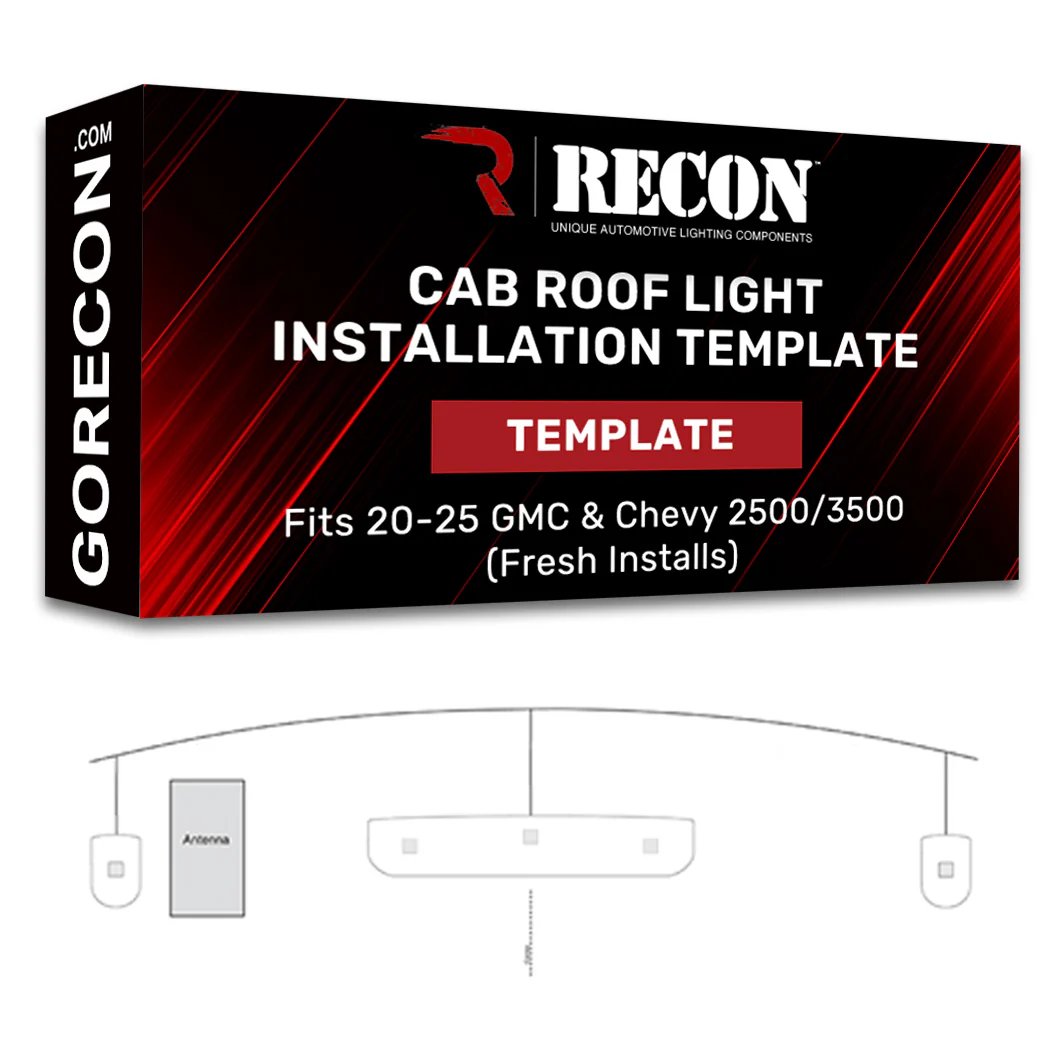 Template For Installing GMC & Chevy Cab Roof Lights Part # 264158X Series (Fresh Installs) - Image 2