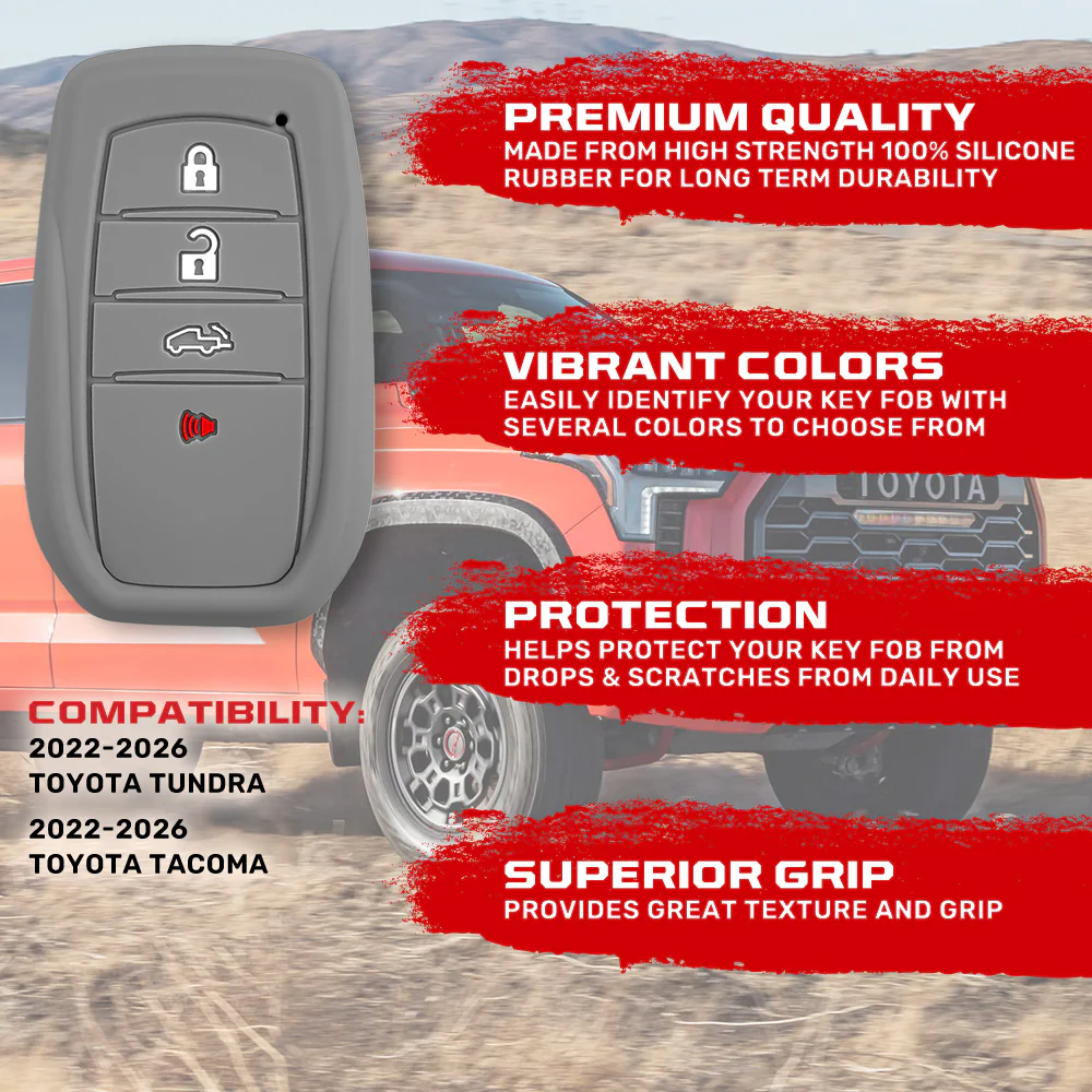 Toyota 22-26 Tundra & Tacoma 1-Piece 100% Silicone Rubber Key Fob Cover - Multiple Colors - Image 40