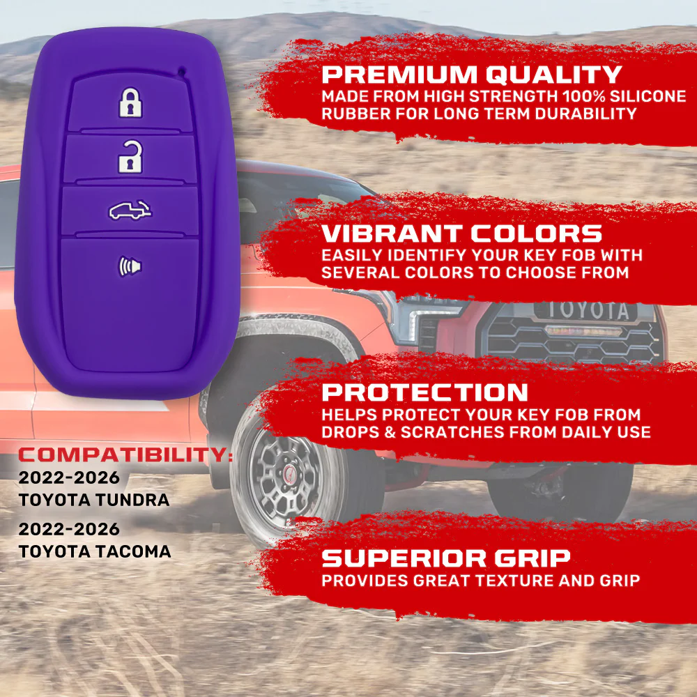 Toyota 22-26 Tundra & Tacoma 1-Piece 100% Silicone Rubber Key Fob Cover - Multiple Colors - Image 46