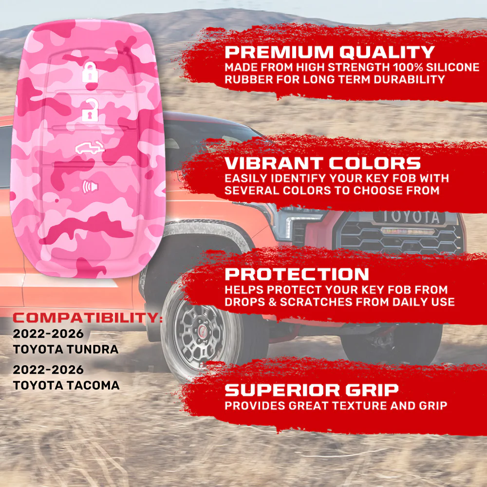 Toyota 22-26 Tundra & Tacoma 1-Piece 100% Silicone Rubber Key Fob Cover - Multiple Colors - Image 61