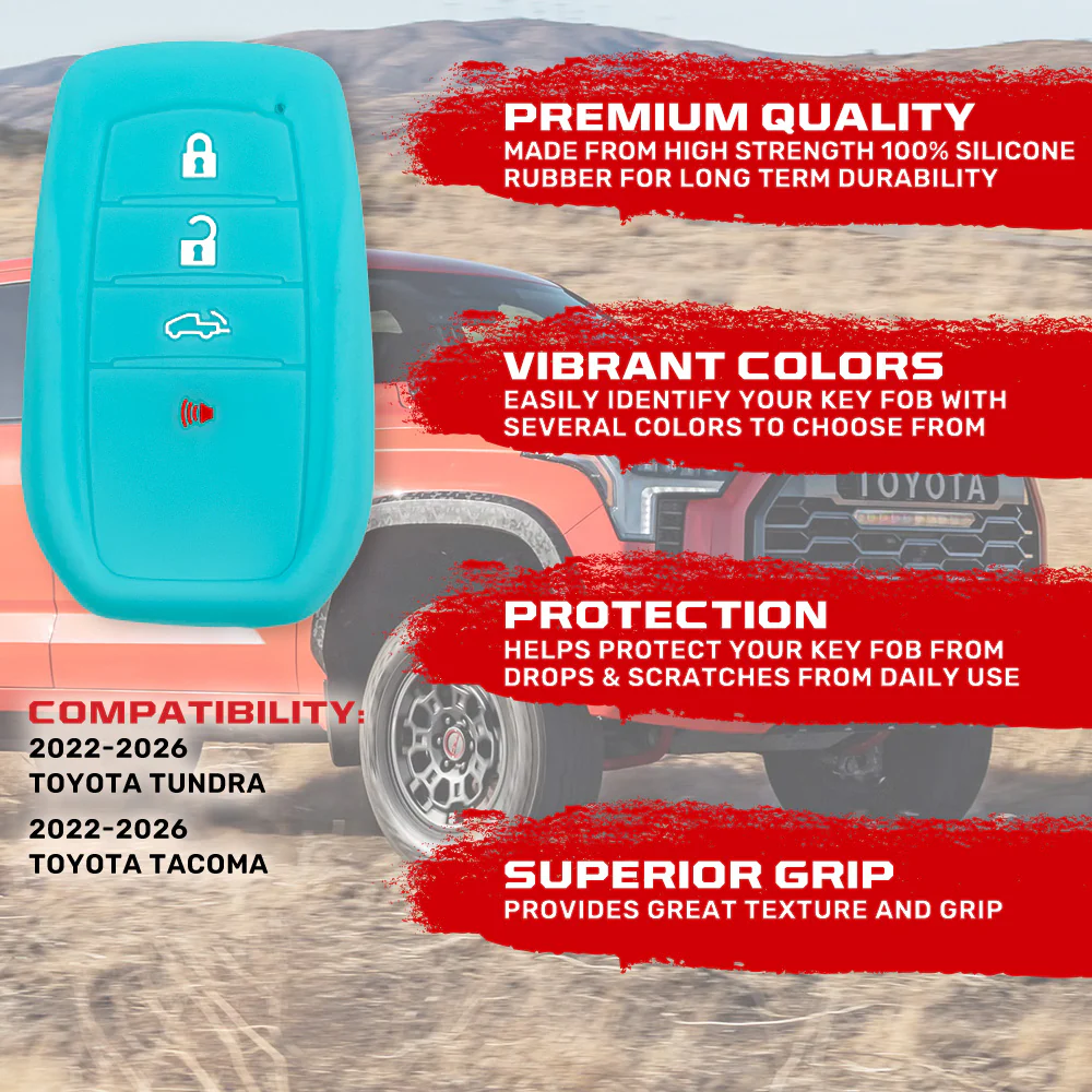 Toyota 22-26 Tundra & Tacoma 1-Piece 100% Silicone Rubber Key Fob Cover - Multiple Colors - Image 63