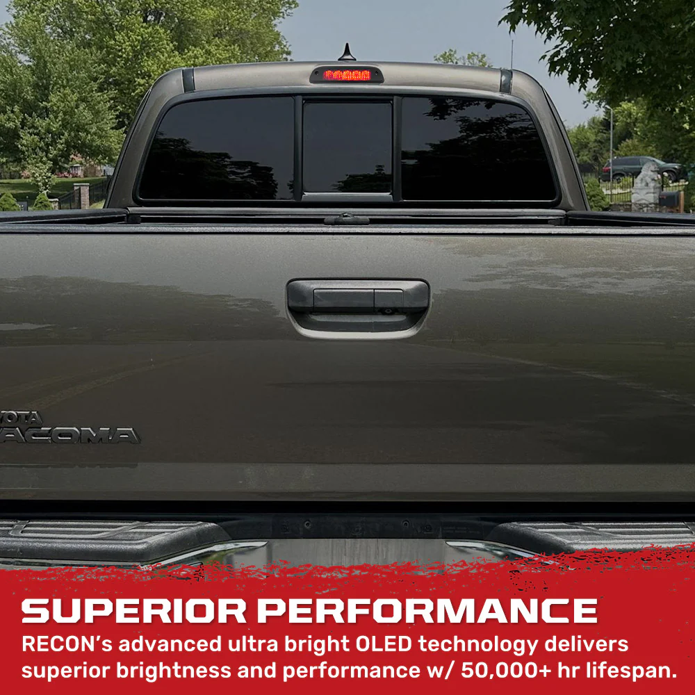 Toyota Tacoma 95-15 Red LED 3rd Brake Light Kit Smoked Lens - Image 3