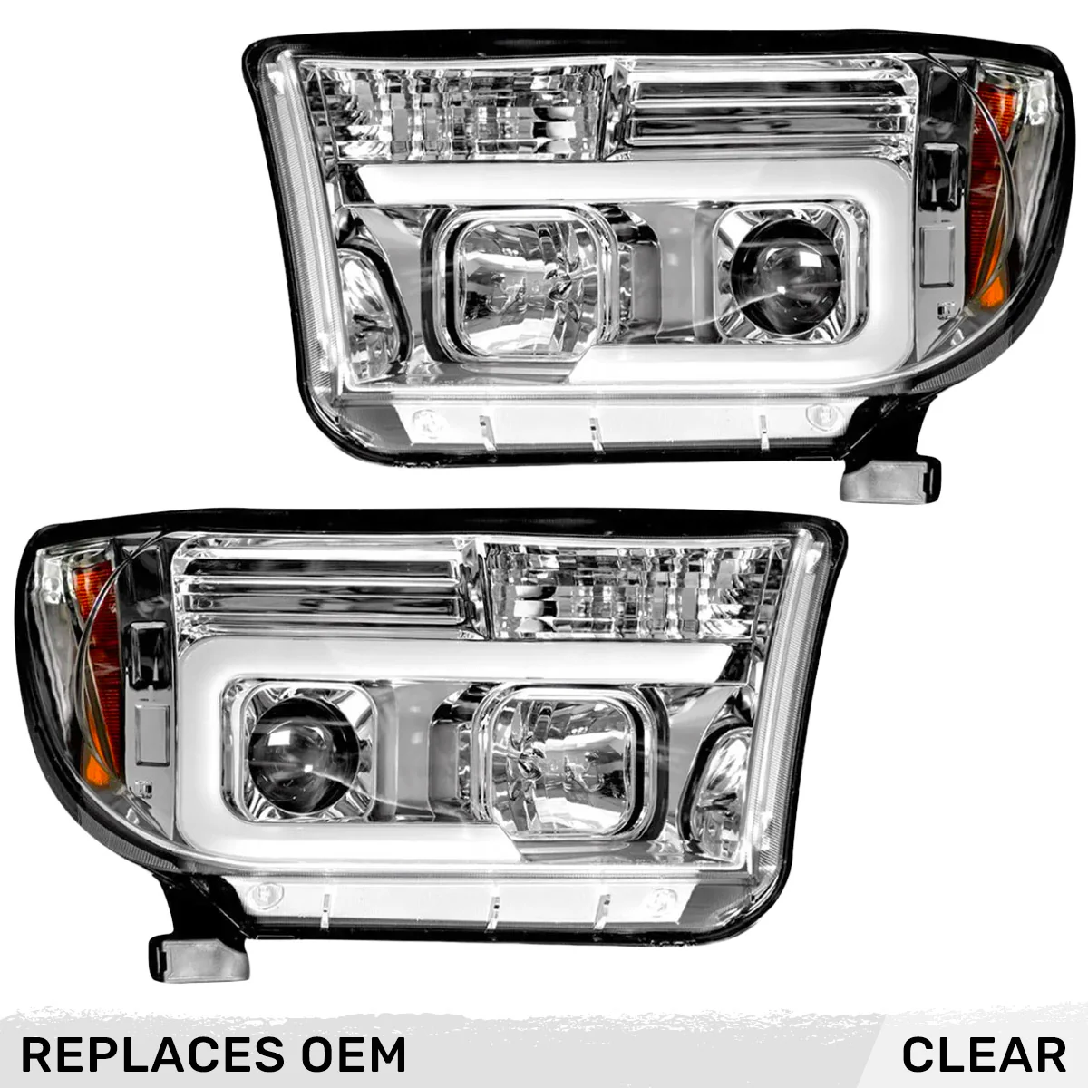 Toyota Tundra & Sequoia 07-13 Projector Headlights Ultra High Power Smooth OLED Halos DRL - Multiple Styles - Image 7