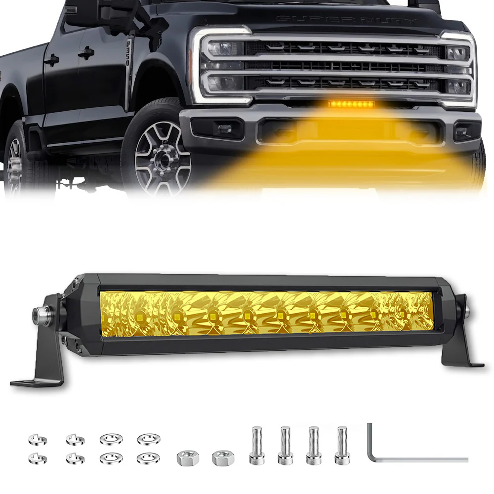 Universal 12" Heavy Duty Aluminum Ultra Bright 50W Flood Spot Combo LED Light Bar - Multiple Colors - Image 10