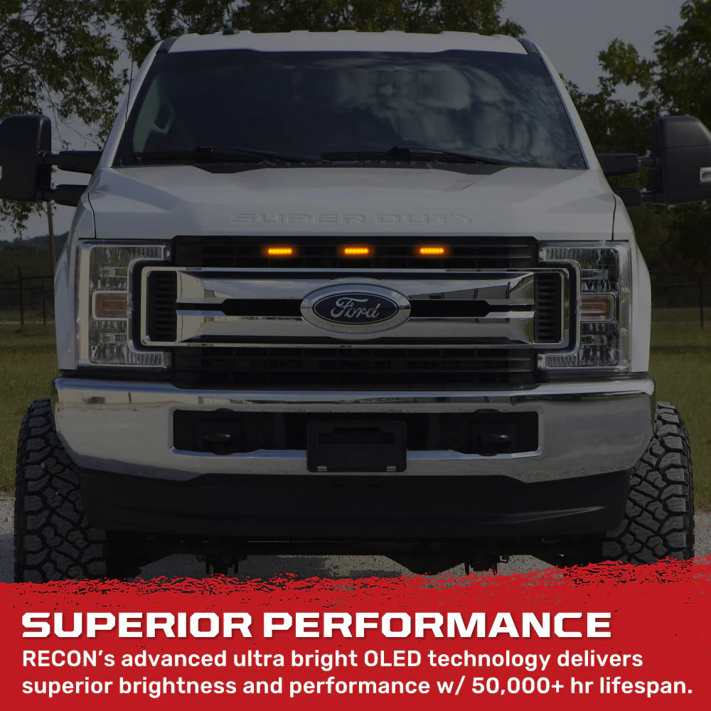 Universal 3-Pc Front Grille High Power Switchable Amber or White LED Running Lights - Smoked Lens - Image 10