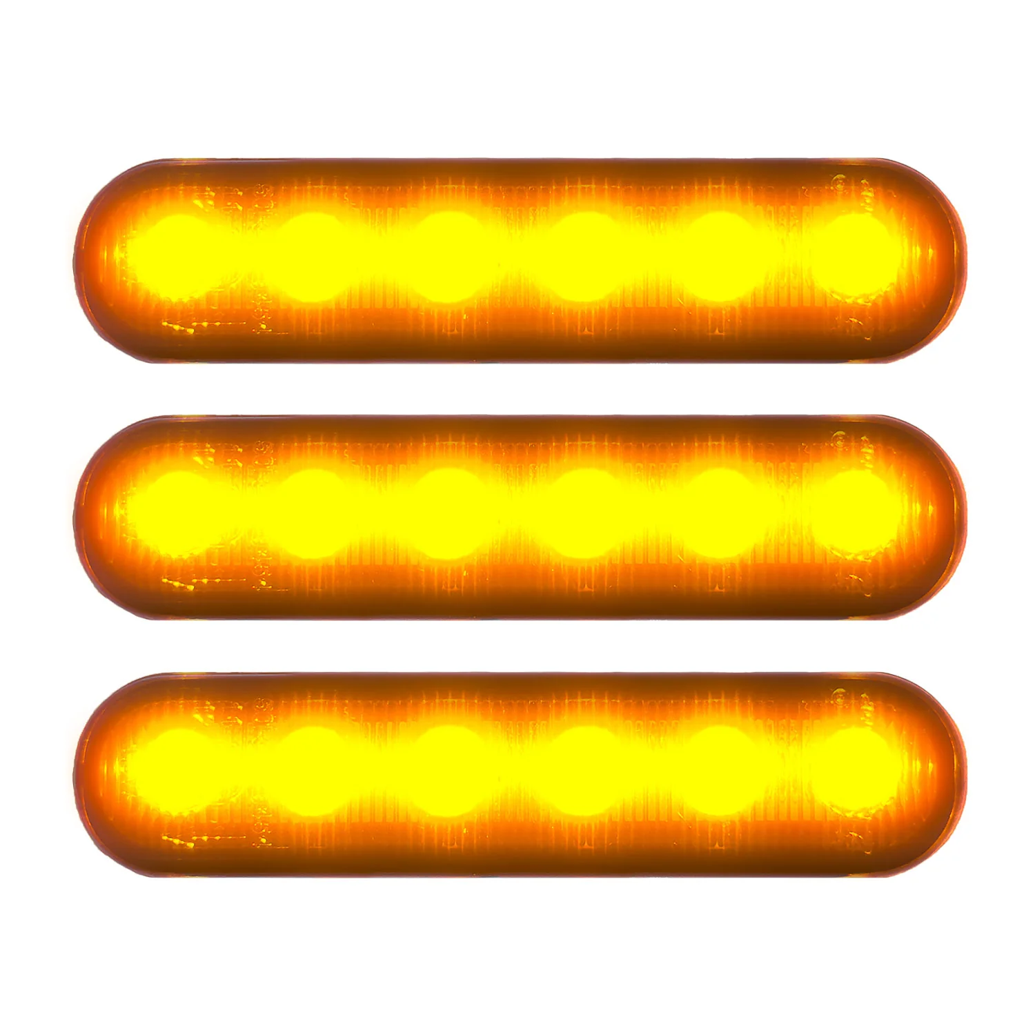 Universal 3-Pc Front Grille High Power Switchable Amber or White LED Running Lights - Smoked Lens - Image 3