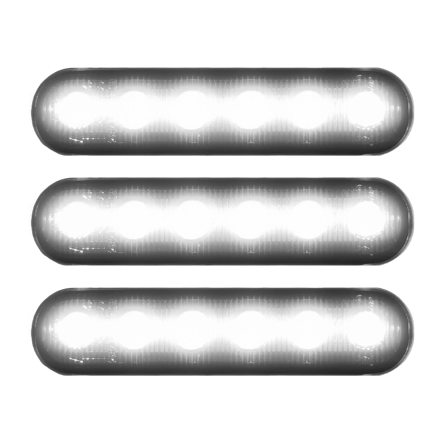 Universal 3-Pc Front Grille High Power Switchable Amber or White LED Running Lights - Smoked Lens - Image 4