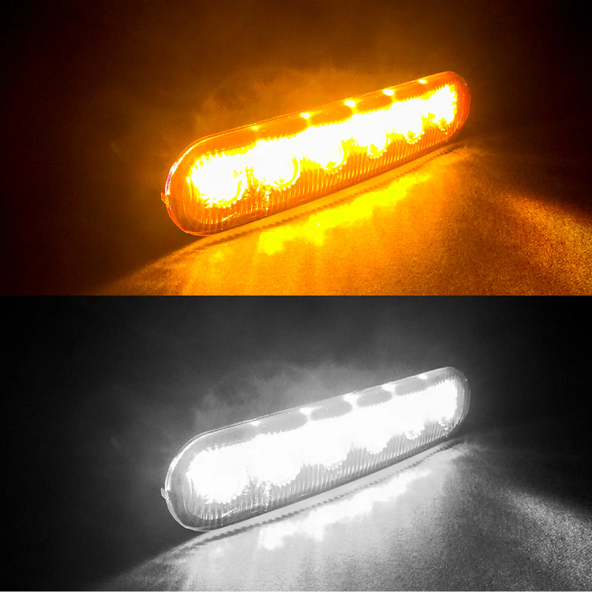 Universal 3-Pc Front Grille High Power Switchable Amber or White LED Running Lights - Smoked Lens - Image 5