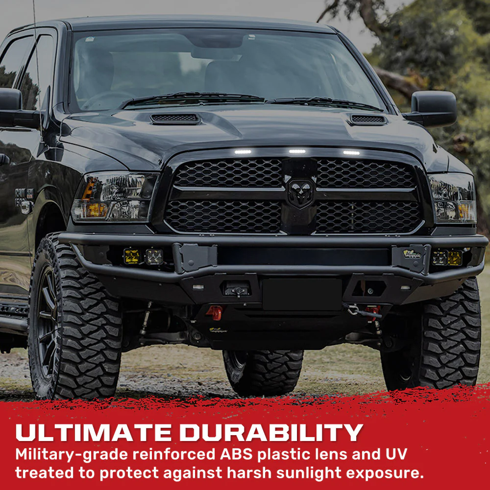 Universal 3-Pc Front Grille High Power Switchable Amber or White LED Running Lights - Smoked Lens - Image 7