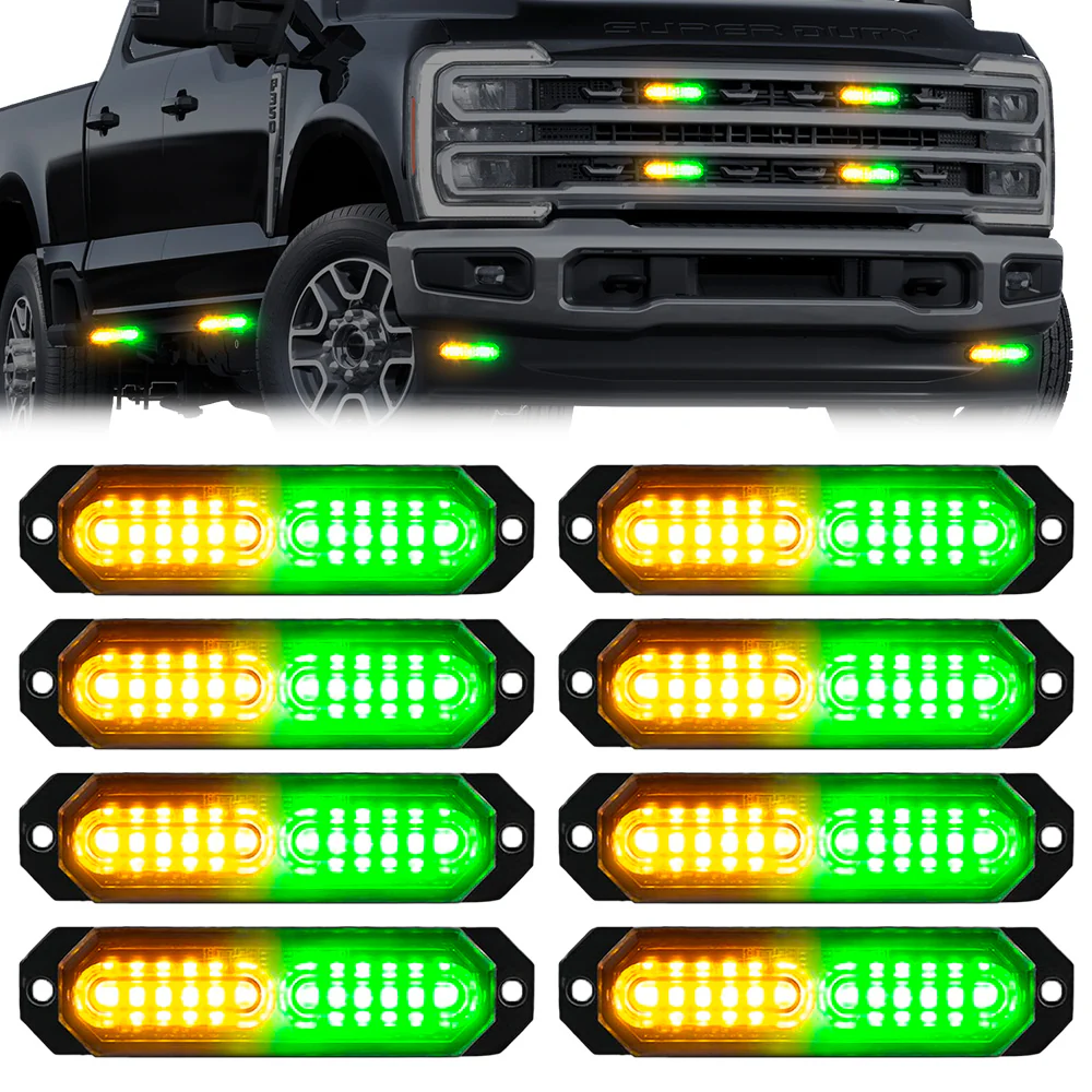 Universal 8-PC Ultra Slim Aluminum Surface Mounted 4.5" Emergency Ultra Bright LED Strobe w/ 17 Light Functions - Multiple Options - Image 19