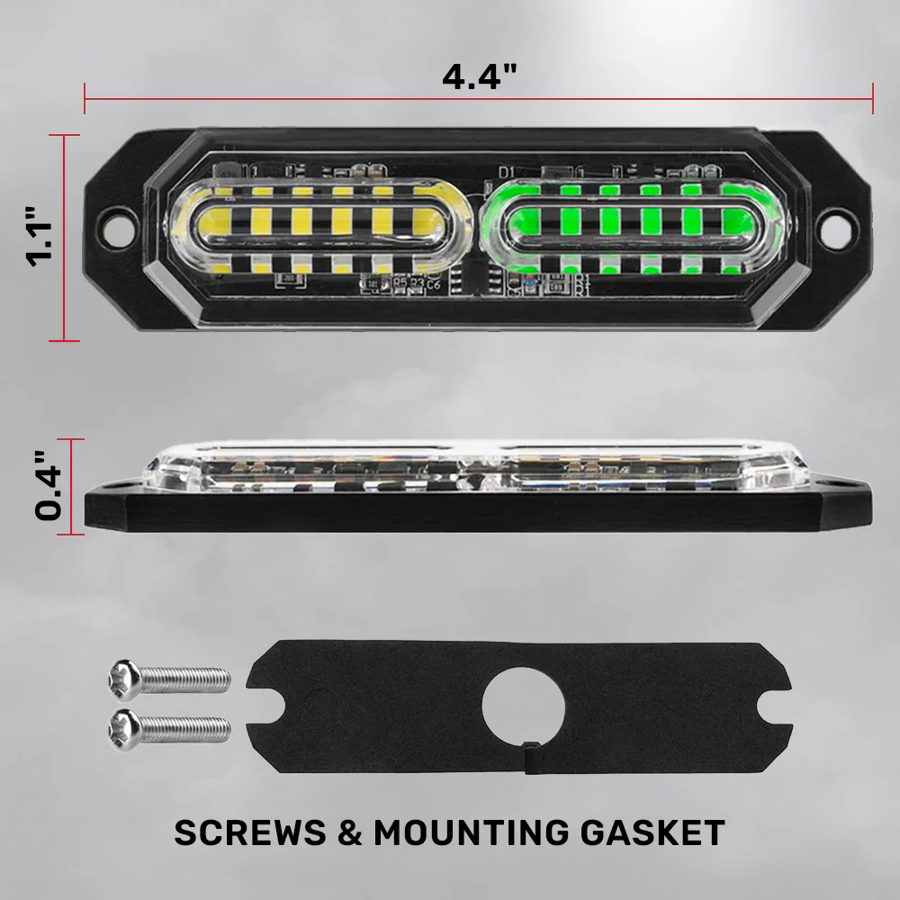 Universal 8-PC Ultra Slim Aluminum Surface Mounted 4.5" Emergency Ultra Bright LED Strobe w/ 17 Light Functions - Multiple Options - Image 20