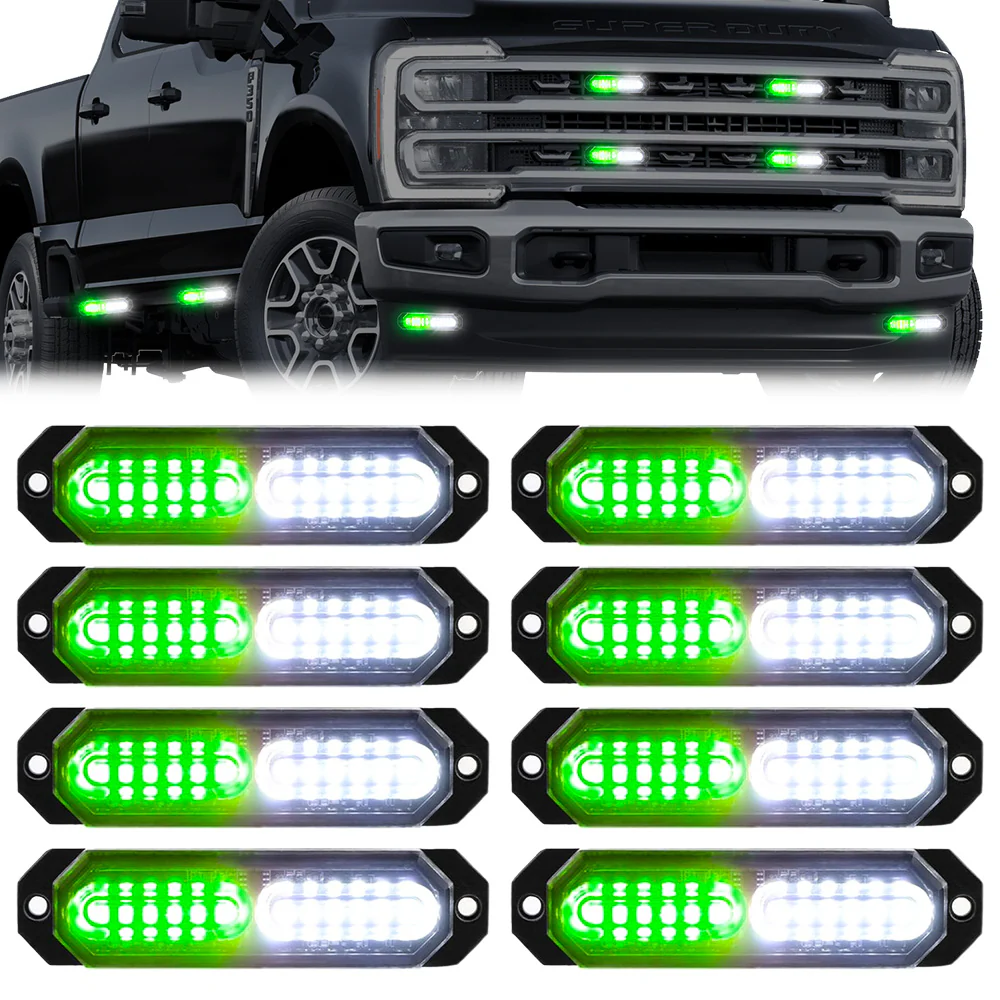 Universal 8-PC Ultra Slim Aluminum Surface Mounted 4.5" Emergency Ultra Bright LED Strobe w/ 17 Light Functions - Multiple Options - Image 21