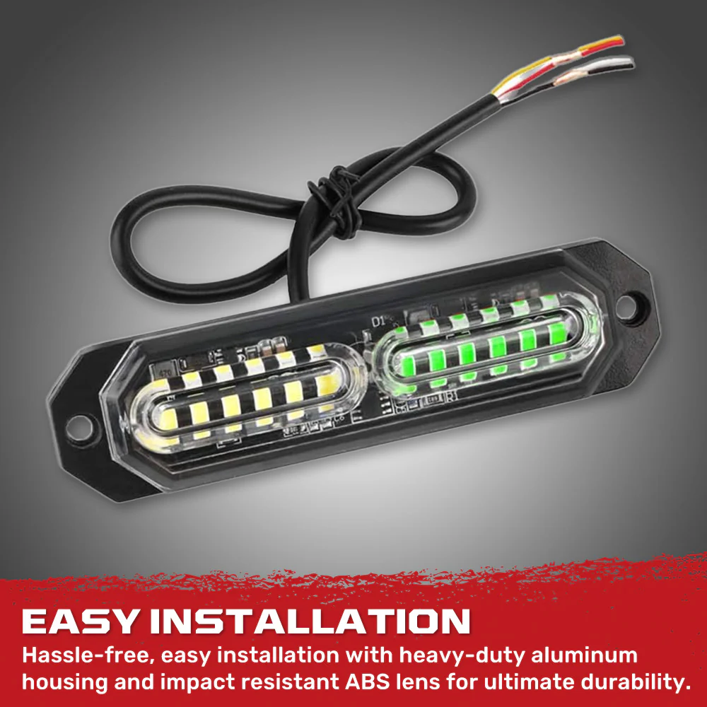 Universal 8-PC Ultra Slim Aluminum Surface Mounted 4.5" Emergency Ultra Bright LED Strobe w/ 17 Light Functions - Multiple Options - Image 22