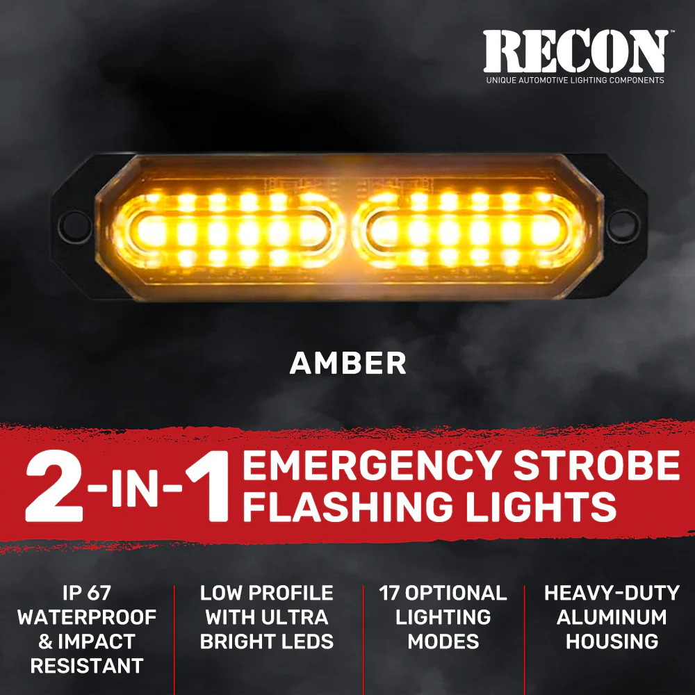 Universal 8-PC Ultra Slim Aluminum Surface Mounted 4.5" Emergency Ultra Bright LED Strobe w/ 17 Light Functions - Multiple Options - Image 32