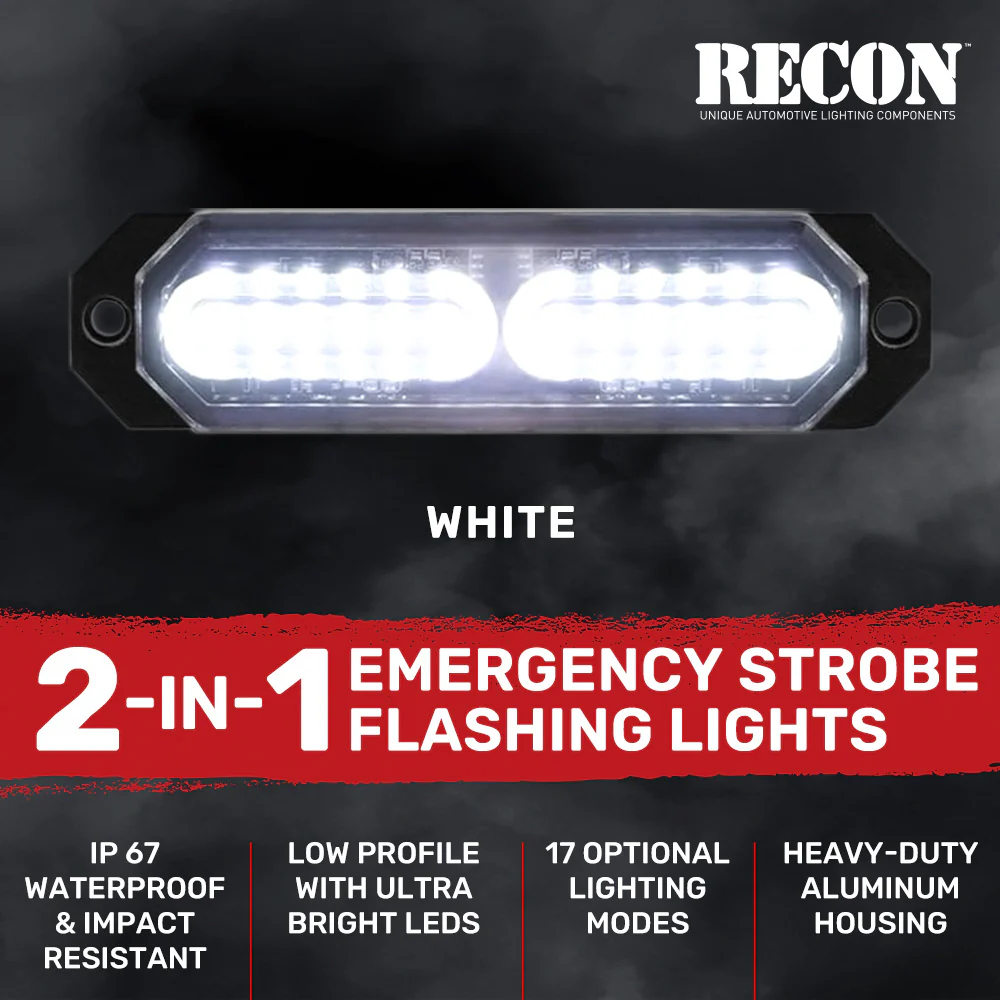Universal 8-PC Ultra Slim Aluminum Surface Mounted 4.5" Emergency Ultra Bright LED Strobe w/ 17 Light Functions - Multiple Options - Image 38