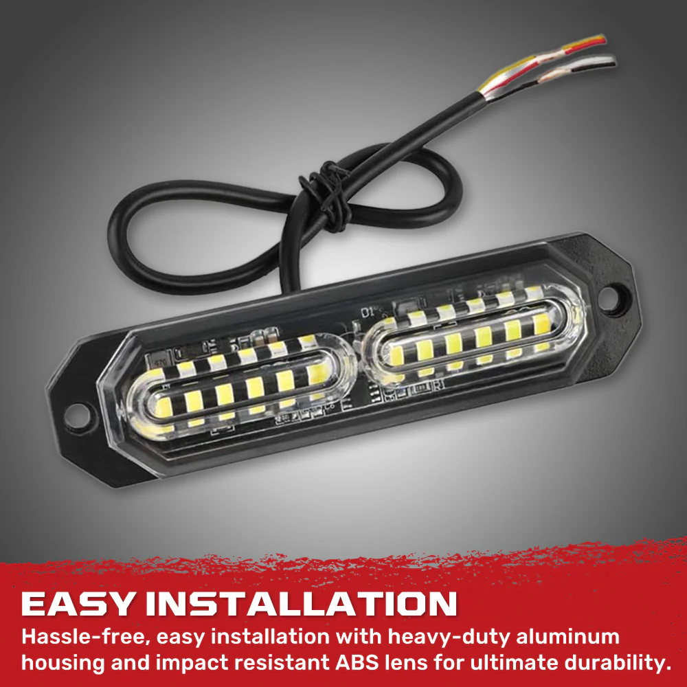 Universal 8-PC Ultra Slim Aluminum Surface Mounted 4.5" Emergency Ultra Bright LED Strobe w/ 17 Light Functions - Multiple Options - Image 39