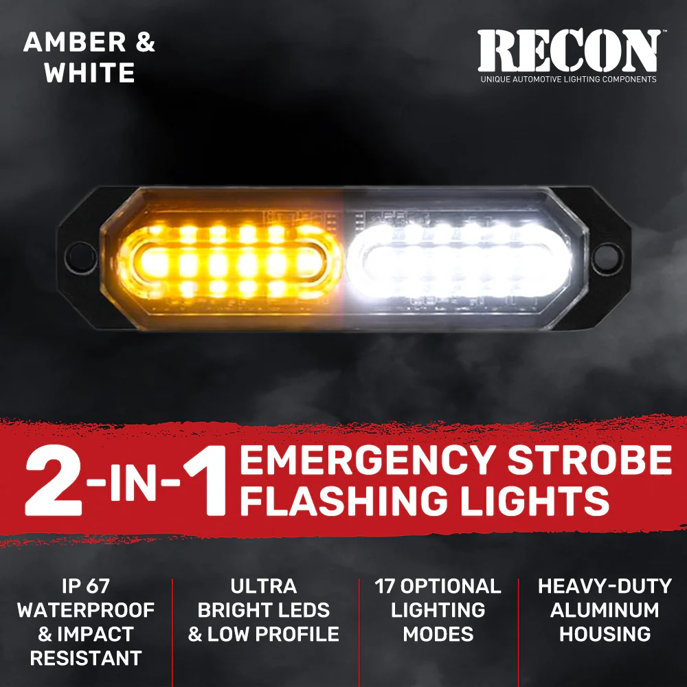Universal 8-PC Ultra Slim Aluminum Surface Mounted 4.5" Emergency Ultra Bright LED Strobe w/ 17 Light Functions - Multiple Options - Image 4