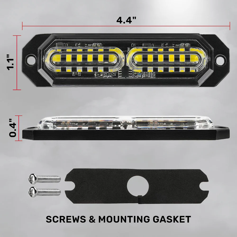 Universal 8-PC Ultra Slim Aluminum Surface Mounted 4.5" Emergency Ultra Bright LED Strobe w/ 17 Light Functions - Multiple Options - Image 40